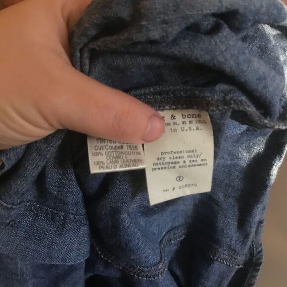 Rag & bone leather trim chambray button down - Picture 8 of 10